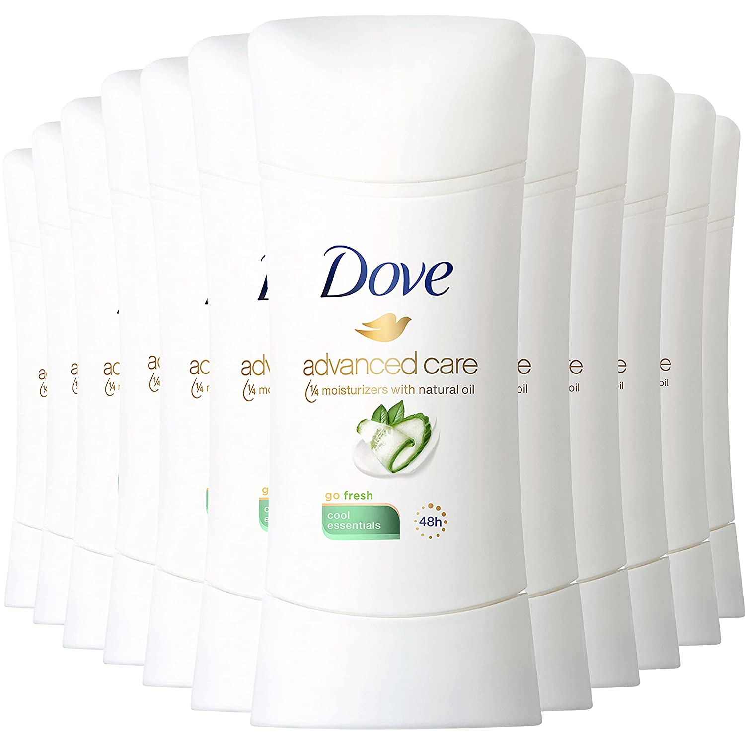 230816080200085_1 Dove Advanced Care Antiperspirant Deodorant Stick for Women Cool Essentials For 48 Hour Protection And Soft And Comfortable Underarms 2.6 Ounce (Pack of 12) - Image 1